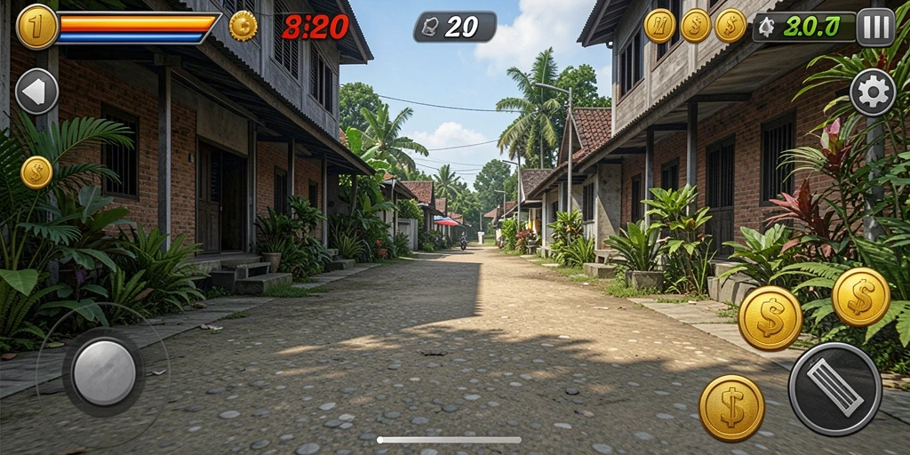 Pemandangan dunia permainan yang memukau.